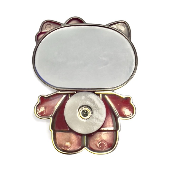 HELLO KITTY Rotatable Foldable Mobile Phone Stand With Mirror Red/Gold - Picture 3 of 8